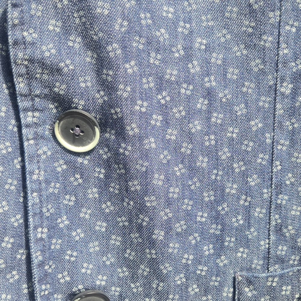 Men's Blue Patterned Blazer - Picture 3 of 10